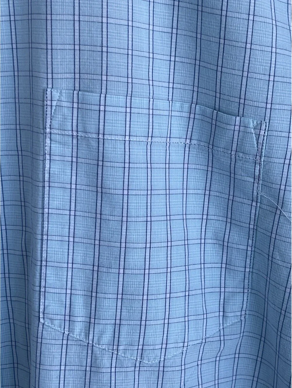 J Crew Mens Shirt Size M Classic Fit Stretch Light Blue Checkered Button Up.